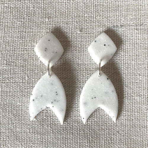 Ray statement earrings in marble effect hand cut and handmade by Vertseas